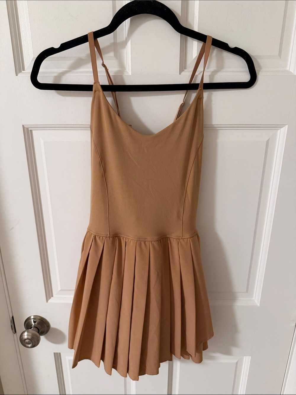 OFFLINE by Aerie Real Me Keep It Cool Pleated Tennis Dress Built in Shorts Tan M